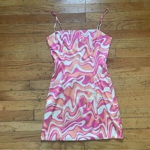 Aritzia Sun-Deh Multicolor Marble Slip Dress Size 4